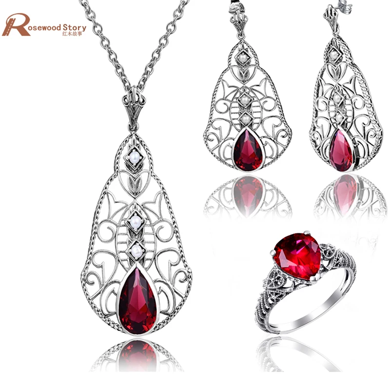 Luxury Pendants Earrings Ring Set Natural Pearl Jewelry Sterling Silver 925 Inlay Red CZ Stone Crystal Fashion Jewelry Set
Luxury Pendants Earrings Ring Set Natural Pearl Jewelry Sterling Silver 925 Inlay Red CZ Stone Crystal Fashion Jewelry Set