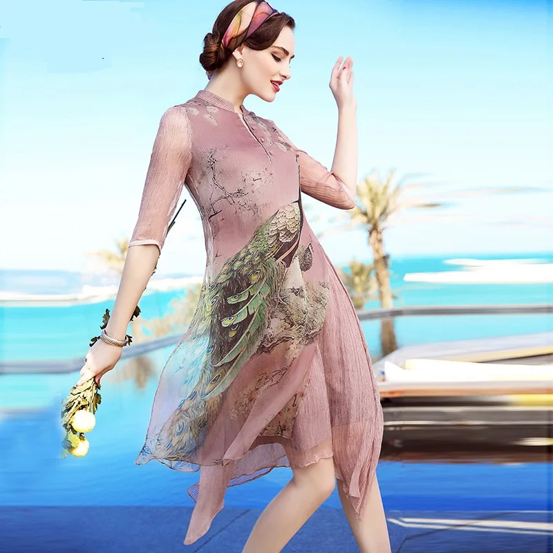 A10ZT415 Wholesale 2017 European and American High-end Spring and Summer Clothes Women Summer 100% Silk Dress
A10ZT415 Wholesale 2017 European and American High-end Spring and Summer Clothes Women Summer 100% Silk Dress