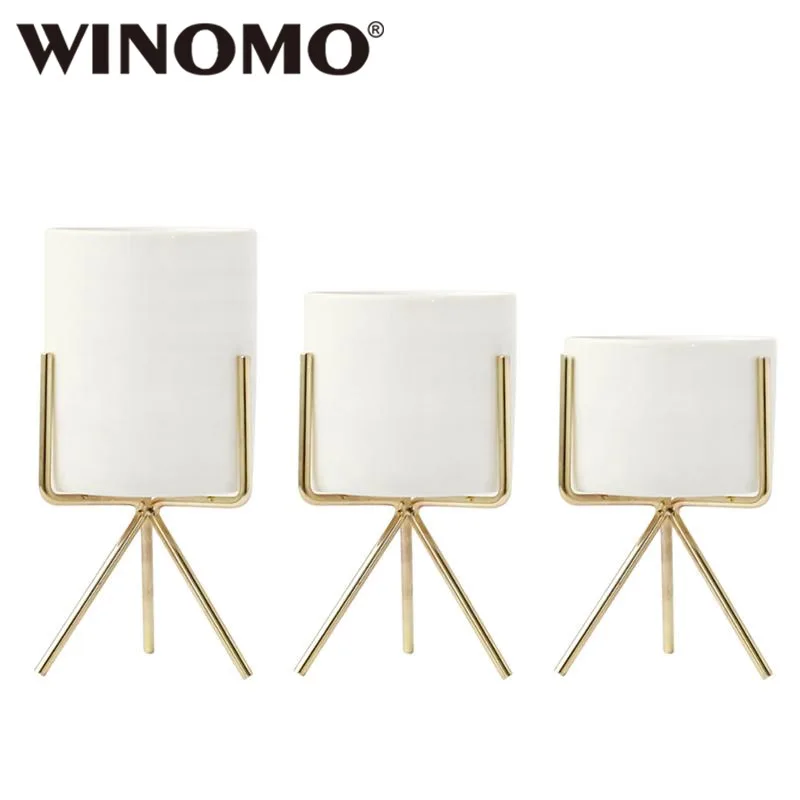 WINOMO 3pcs Ceramics Ceram Succulent Planter Pot Flowerpot Planter with Truncated Cone Shaped Iron Metal Stand
WINOMO 3pcs Ceramics Ceram Succulent Planter Pot Flowerpot Planter with Truncated Cone Shaped Iron Metal Stand
