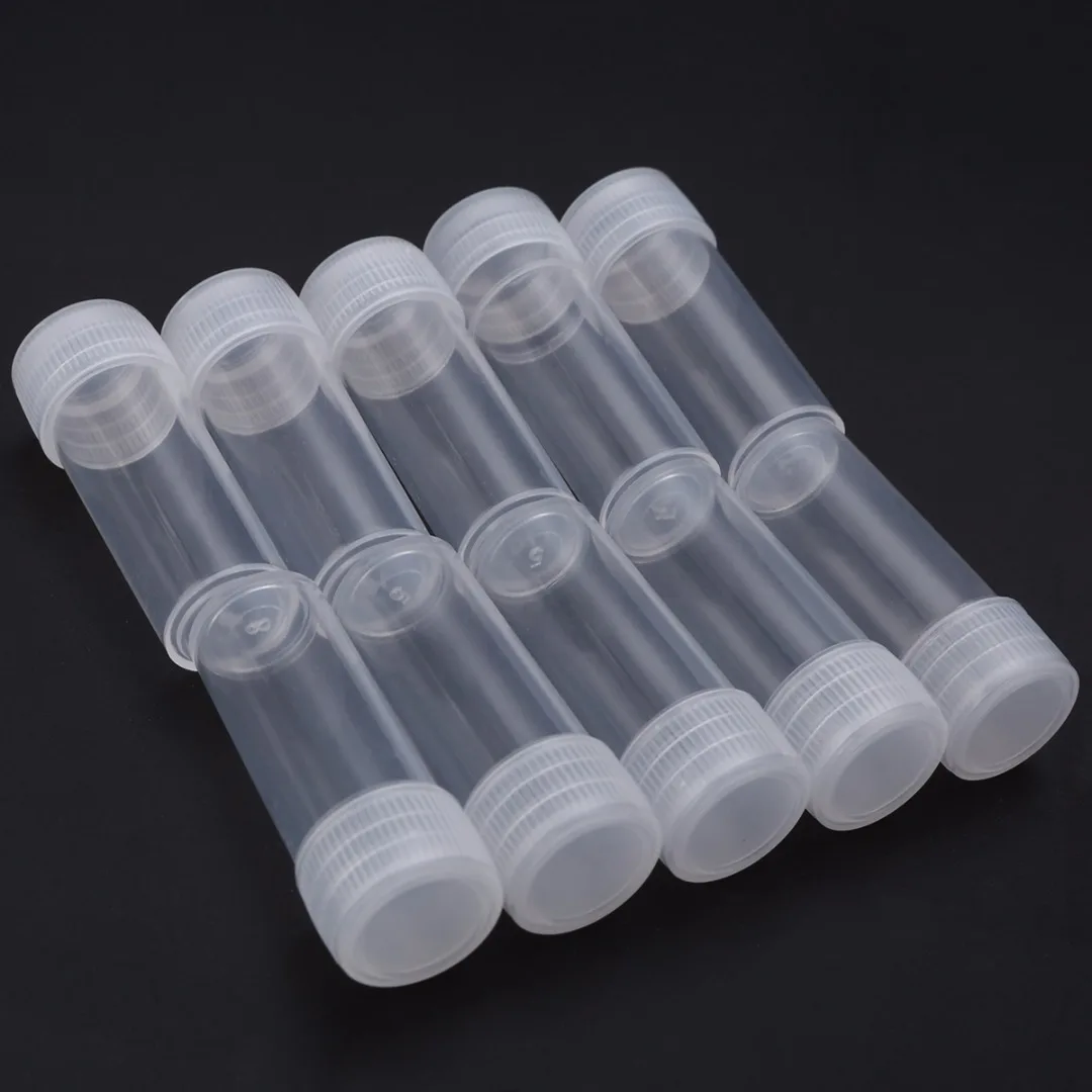 5/20/50PCS 5ml Plastic Sample Bottle Small Bottle Test Tube Mini Bottles Storage Containers White