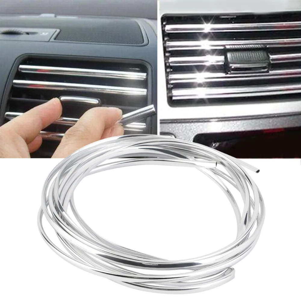 Newest 4m U Shape DIY Car-styling Interior Air Vent Grille Switch Rim Trim Outlet Decoration Strip Moulding Chrome Silver Hot 
Newest 4m U Shape DIY Car-styling Interior Air Vent Grille Switch Rim Trim Outlet Decoration Strip Moulding Chrome Silver Hot