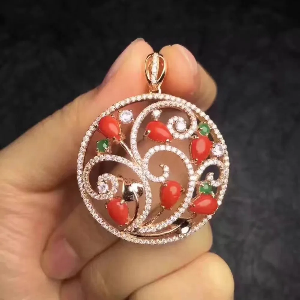 natural red coral gem pendant S925 silver Natural gemstone Pendant Necklace trendy Luxury round Leaf women wedding gift jewelry
natural red coral gem pendant S925 silver Natural gemstone Pendant Necklace trendy Luxury round Leaf women wedding gift jewelry