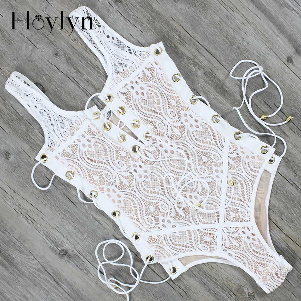 Floylyn Blcak White Lace One-Piece Swimsuit Beachwear 2017 Sexy Women Push Up Swimwear Lace Up Front
Floylyn Blcak White Lace One-Piece Swimsuit Beachwear 2017 Sexy Women Push Up Swimwear Lace Up Front