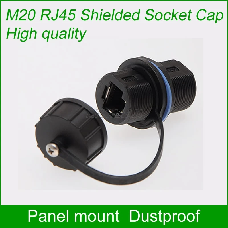 

M20 RJ45 shielded Panel Mount Connector Grade A quality Dustproof AP box adapter Network LAN cable extension socket cap 10 units