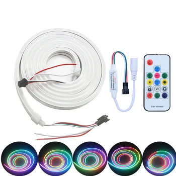 Addressable WS2812B pixel Neon strip light individually Full Color 5V LED band stripe neon light 2m/lot +Power Supply Controller
Addressable WS2812B pixel Neon strip light individually Full Color 5V LED band stripe neon light 2m/lot +Power Supply Controller