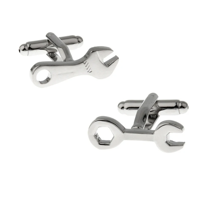 

High quality men's wedding Cufflinks Silvery wrench Cufflinks 5 pairs of packaging for sale
