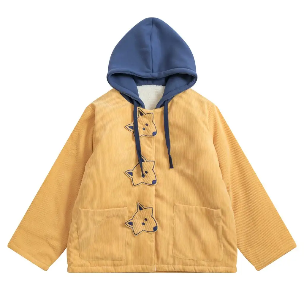 Hooded Coats Pretty Loose Corduroy Jacket Women Thick Winter Lambswool Jackets Ladies Cute Outerwear Coat Warm Parkas Female 
Hooded Coats Pretty Loose Corduroy Jacket Women Thick Winter Lambswool Jackets Ladies Cute Outerwear Coat Warm Parkas Female