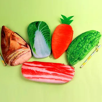 

1PCS Creative Fun Student Farm Vegetable Pencil Bag Pork Belly Winter Bamboo Shoot Cabbage Carrot Stationery storage Bag