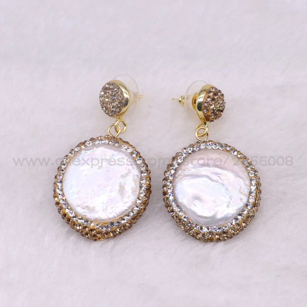 4 Pairs Natural round pearls earrings with gold rhinestone earrings Fashion jewelry earrings Gift for lady 3318
4 Pairs Natural round pearls earrings with gold rhinestone earrings Fashion jewelry earrings Gift for lady 3318