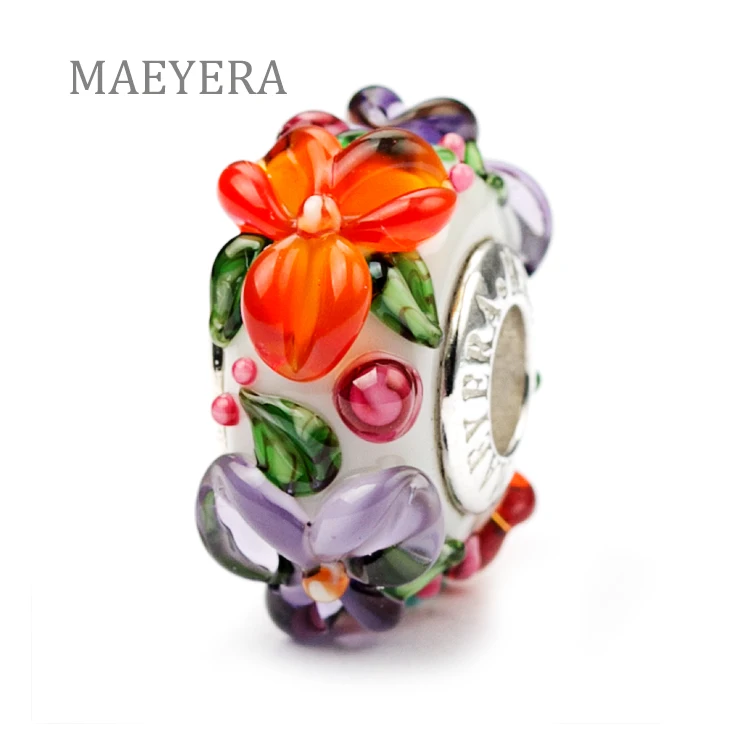 MAEYERA 925 Sterling Silver Bohemian Red & Purple Stereo Petals Murano Glass Beads For European Charm Bracelet 920162
MAEYERA 925 Sterling Silver Bohemian Red & Purple Stereo Petals Murano Glass Beads For European Charm Bracelet 920162