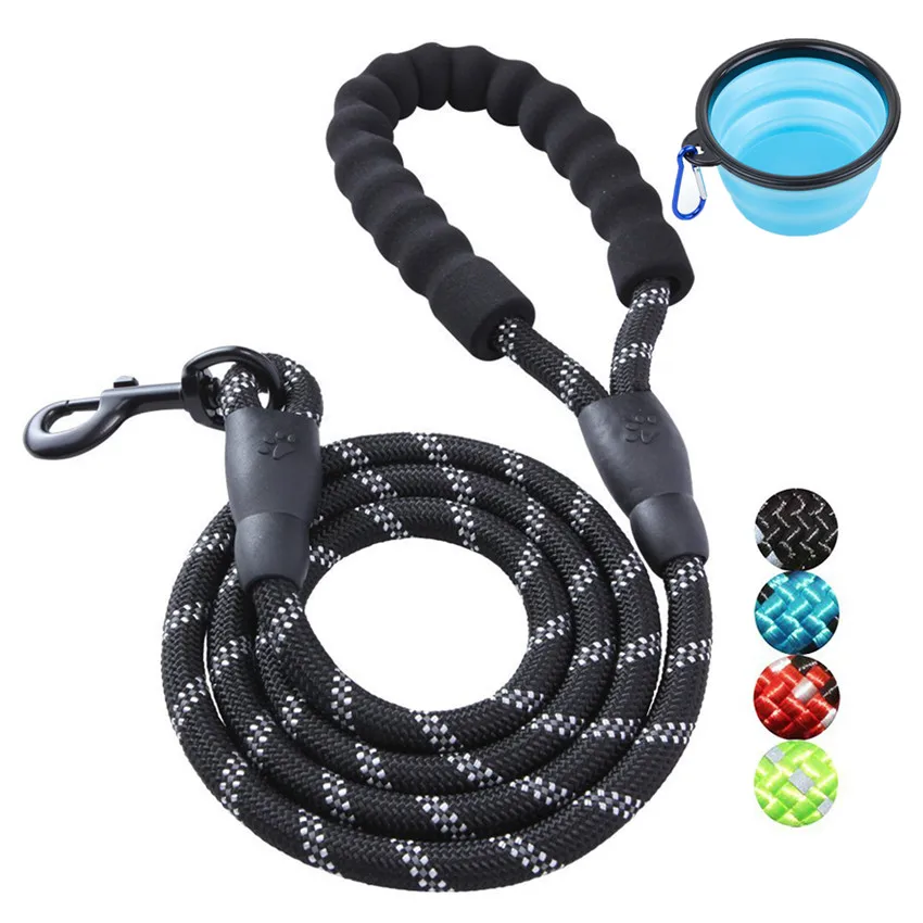 Reflective Dog Leash Rope 5FT Padded Handle Pet Training Walking Leash with Silicone Collapsible Pet Bowl for Mediem Large Dogs
Reflective Dog Leash Rope 5FT Padded Handle Pet Training Walking Leash with Silicone Collapsible Pet Bowl for Mediem Large Dogs