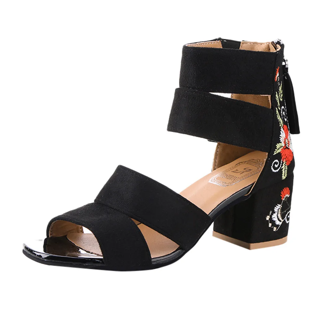 Women Summer Zipper Embroidery Square Heel Breathable Sandals High Summer Sandals Women T-strap Flip Flops Thong Sandal Shoes #5
Women Summer Zipper Embroidery Square Heel Breathable Sandals High Summer Sandals Women T-strap Flip Flops Thong Sandal Shoes #5