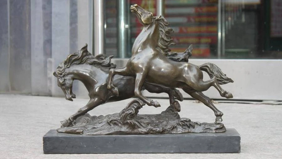 free shipping Western Pure Bronze Copper Marble Decor Art Sculpture Two Horse Statue
free shipping Western Pure Bronze Copper Marble Decor Art Sculpture Two Horse Statue