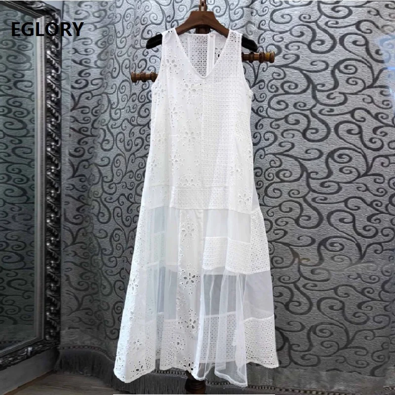 100%Cotton White Dress 2019 Summer Fashion Sleeveless Dress Women V-Neck Sexy Sheer Patchwork Hollow Out Embroidery Dress Ladies
100%Cotton White Dress 2019 Summer Fashion Sleeveless Dress Women V-Neck Sexy Sheer Patchwork Hollow Out Embroidery Dress Ladies