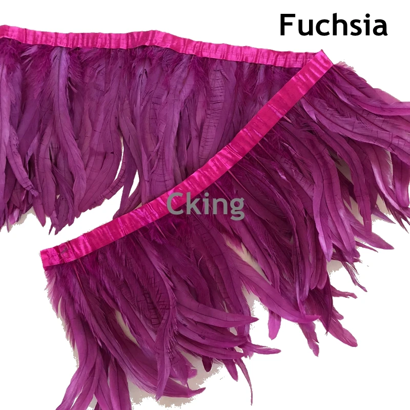 Fuchsia Colour Dyed rooster tails Feather lace 35-40cm chicken feather trims cloth Sewing belt fashion laces
Fuchsia Colour Dyed rooster tails Feather lace 35-40cm chicken feather trims cloth Sewing belt fashion laces