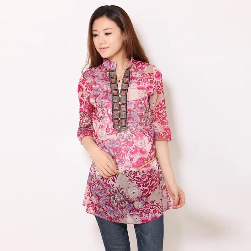 S-5XL large size women's blouses ethnic style trade loose printing sleeve thin chiffon shirt sunscreen clothing AL001
S-5XL large size women's blouses ethnic style trade loose printing sleeve thin chiffon shirt sunscreen clothing AL001