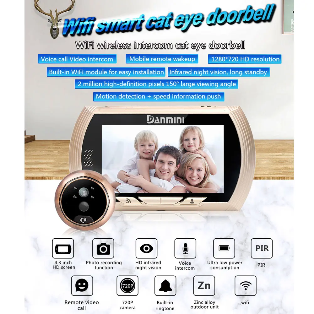 Wireless Video Voice Doorbell Night Vision PIR Motion Sensor Wide Angle HD Doorbell JFlyer
Wireless Video Voice Doorbell Night Vision PIR Motion Sensor Wide Angle HD Doorbell JFlyer