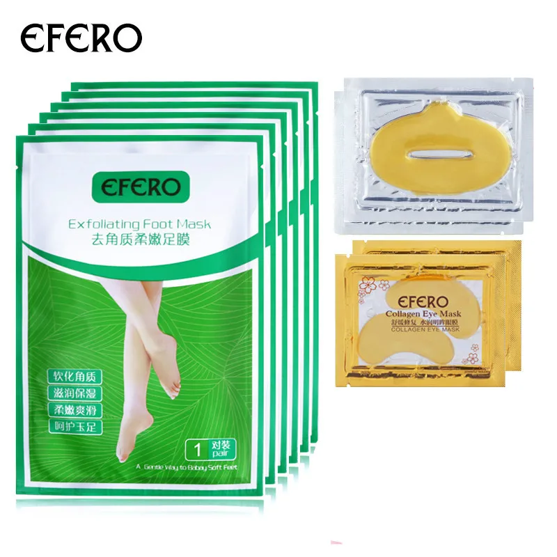 6Packs efero Baby Feet Exfoliating Mask Peel Socks Gold Crystal Collagen Mask for Eye Care Eye Patch Moisture Plumper Lip Mask
6Packs efero Baby Feet Exfoliating Mask Peel Socks Gold Crystal Collagen Mask for Eye Care Eye Patch Moisture Plumper Lip Mask