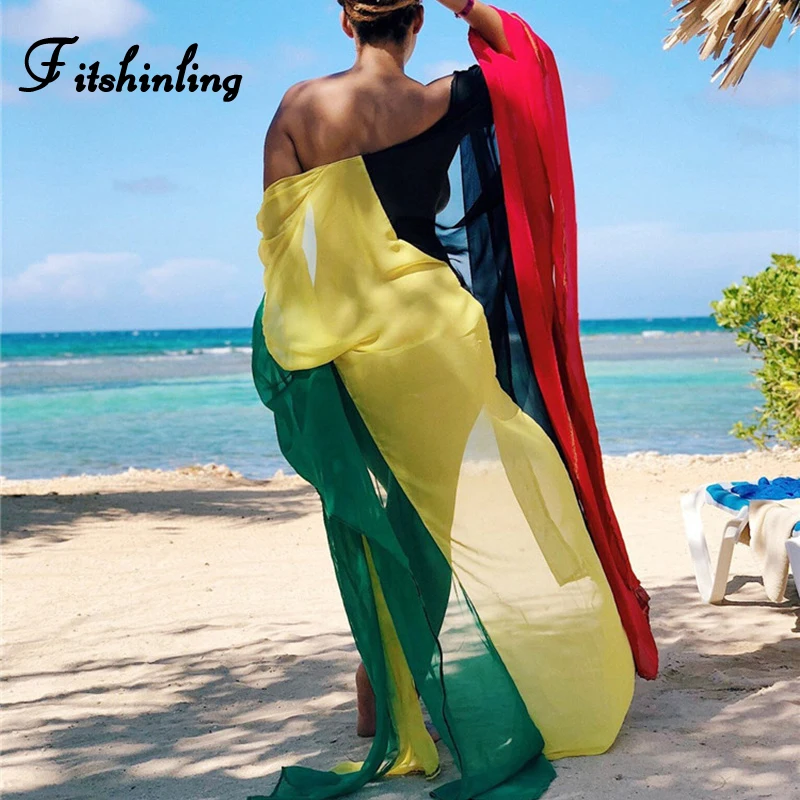 Fitshinling Multicolor block patchwork chiffon beach cover-up swimwear summer split sexy bikini outerwear boho kimono cardigan
Fitshinling Multicolor block patchwork chiffon beach cover-up swimwear summer split sexy bikini outerwear boho kimono cardigan