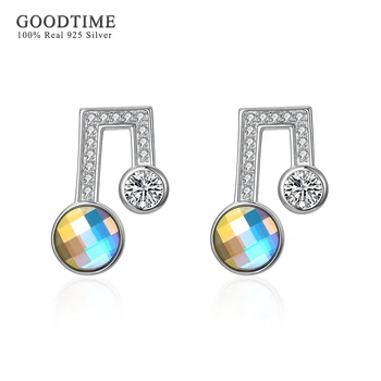 Unique Musical Style Earrings Silver 925 Jewelry For Women Sparkling Crystals S925 Sterling Silver Musical Notes Stud Earrings 
Unique Musical Style Earrings Silver 925 Jewelry For Women Sparkling Crystals S925 Sterling Silver Musical Notes Stud Earrings