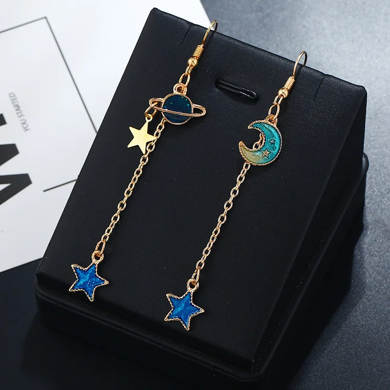 Female Lovely Universe Moon Star Long Tassel Drop Earrings Statement Earrings For Women Girl Gift Asymmetry Dangle Earring
Female Lovely Universe Moon Star Long Tassel Drop Earrings Statement Earrings For Women Girl Gift Asymmetry Dangle Earring