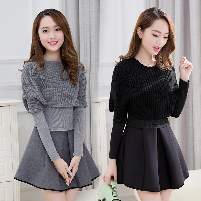 2019 Spring and winter new Women Korean version of cultivating long-sleeved two-piece dress suit fashion A-line dress
2019 Spring and winter new Women Korean version of cultivating long-sleeved two-piece dress suit fashion A-line dress