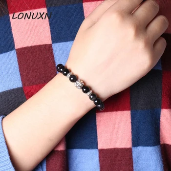 High Quality 14mm 925 silver DIY Black natural stone Obsidian Bead Bracelet,European Crystal Jewelry Obsidian Men Bijoux Gift
High Quality 14mm 925 silver DIY Black natural stone Obsidian Bead Bracelet,European Crystal Jewelry Obsidian Men Bijoux Gift