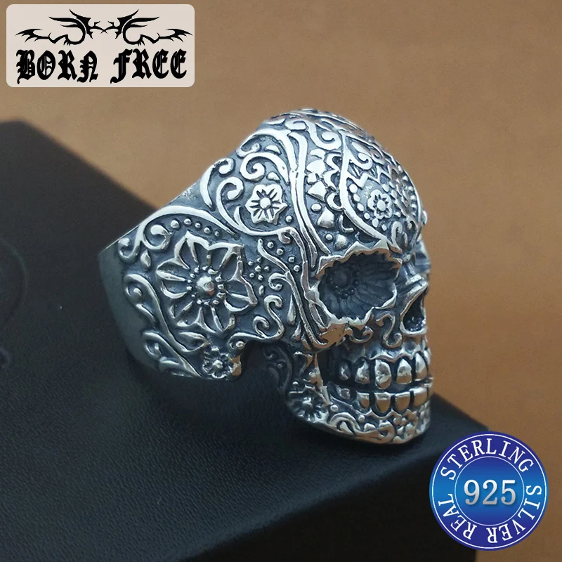 925 sterling silver Skeleton skull ring silver 925 jewelry bague femme homme anel fashion hiphop rock personality vintage rings
925 sterling silver Skeleton skull ring silver 925 jewelry bague femme homme anel fashion hiphop rock personality vintage rings