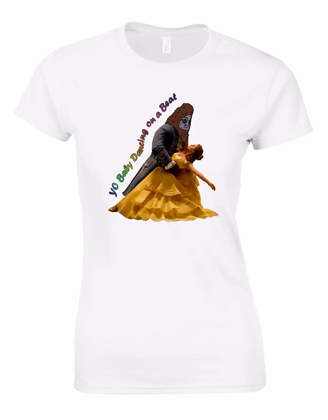 Фото Женские футболки короткий рукав Красота и чудовище пародия нахальный Снежный