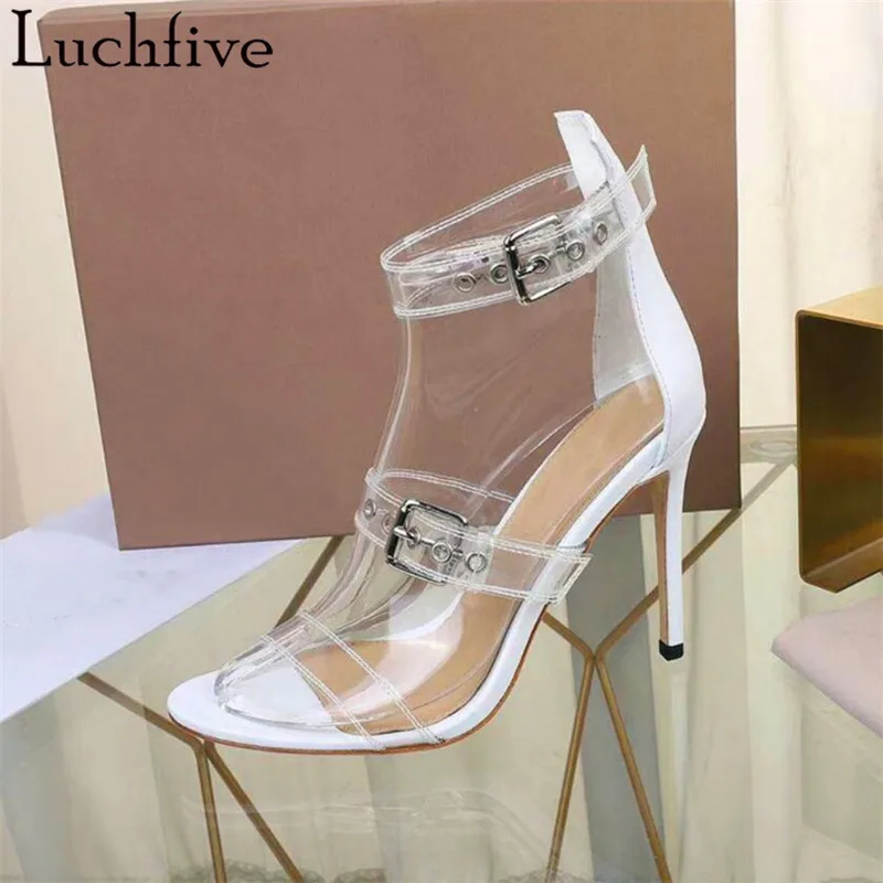 Luchfive Clear PVC One Strap Ankle Buckle Sandals Women Runway Cover Heel Thin High Heels Round Peep Toe Summer Shoes Woman
Luchfive Clear PVC One Strap Ankle Buckle Sandals Women Runway Cover Heel Thin High Heels Round Peep Toe Summer Shoes Woman