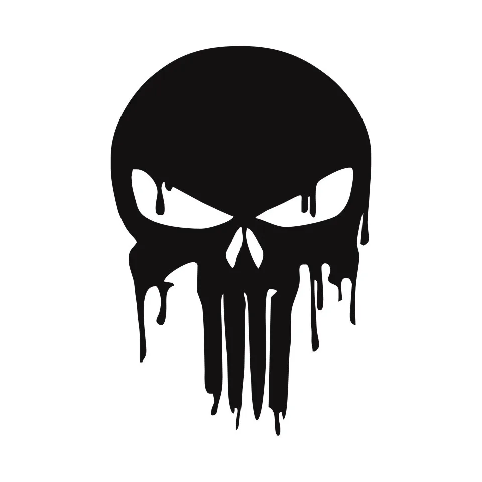 Cunymagos Dripping Melting Bloody Punisher Skull Vinyl Car Stickers Decals Motorcycle Decorative Accessories Sticker 15.210 (3)