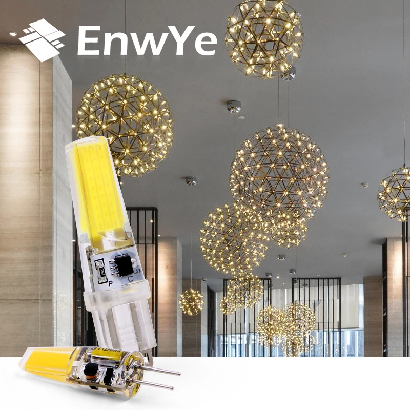 Светодиодная лампа EnwYe G4 G9 сменная для галогеновых прожекторов 12/220 В 3/6 Вт|lamp bulb|cob