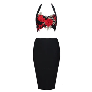 2019 New summer black halter flower two pieces Sleevesless Celebrity Party dresses sexy Style Wholesale Women bandage Dress
2019 New summer black halter flower two pieces Sleevesless Celebrity Party dresses sexy Style Wholesale Women bandage Dress