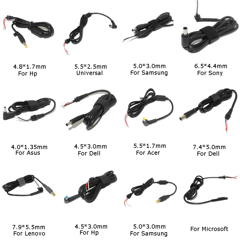 DC Power Male Tip Plug Connector With Cord / Cable For Samsung HP Dell Sony Toshiba Asus Acer Lenovo Ramos Cube Laptop Adapter
DC Power Male Tip Plug Connector With Cord / Cable For Samsung HP Dell Sony Toshiba Asus Acer Lenovo Ramos Cube Laptop Adapter
