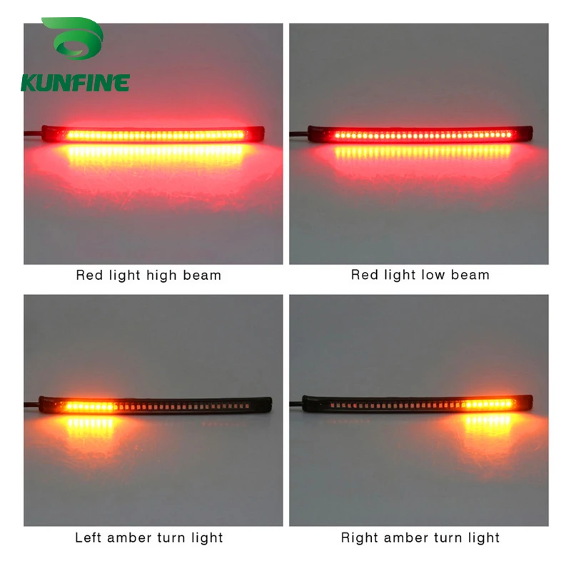 KUNFINE 4PCS Universal Motorcycle LED Turn Signal Indicators light Blinkers Flexible Bendable Amber Light 3 (9) K