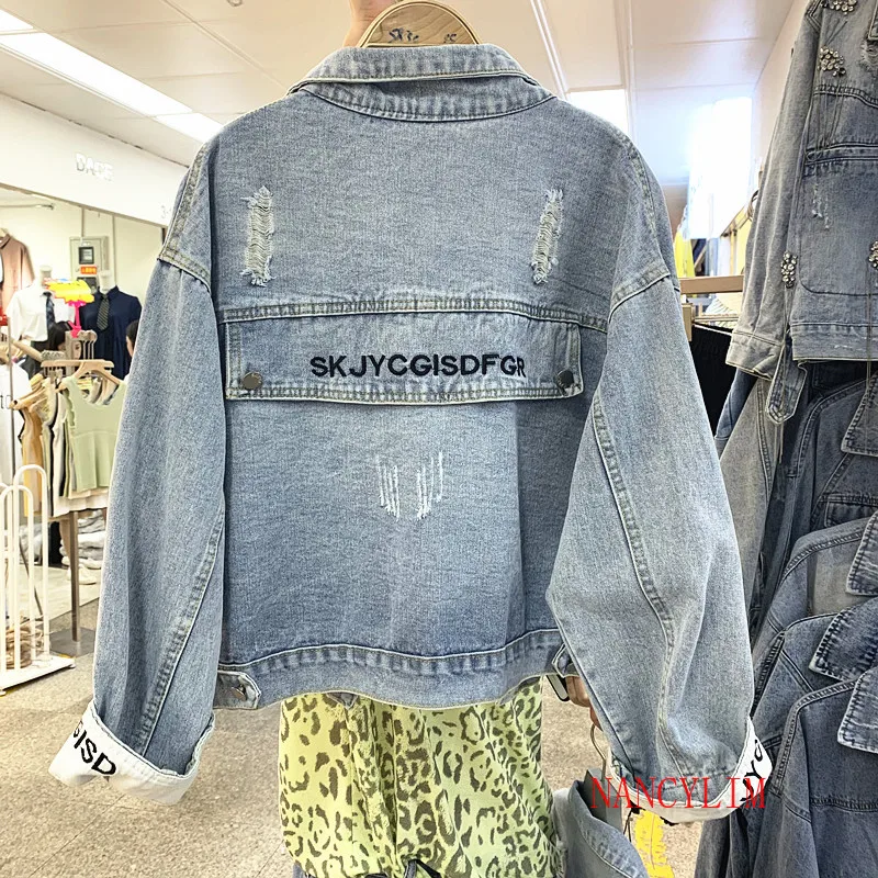2019 New Spring Autumn Denim Jacket Short Women's Loose Bf Retro Letter Embroidery Long Sleeve Jeans Coat Outwear Students Coats
2019 New Spring Autumn Denim Jacket Short Women's Loose Bf Retro Letter Embroidery Long Sleeve Jeans Coat Outwear Students Coats