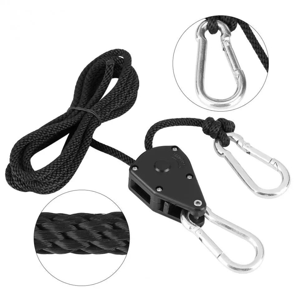 2pcs 1/8inch lanyard Hanging Tent Fan Grow Plant Lamp Pulley Rope Ratchet Hanger Pulley Lifting Pulley Hook
2pcs 1/8inch lanyard Hanging Tent Fan Grow Plant Lamp Pulley Rope Ratchet Hanger Pulley Lifting Pulley Hook