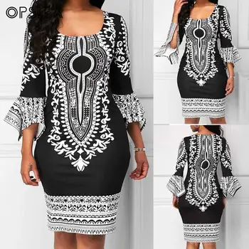 Opslea African Women Flatter Sleeves Round Collar Vintage Print Dress Dashiki Ethnic Pattern Clothes Casual Loose Short Dress
Opslea African Women Flatter Sleeves Round Collar Vintage Print Dress Dashiki Ethnic Pattern Clothes Casual Loose Short Dress