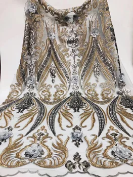 2018 High Quality African beads Lace Fabrics/French Net Embroidery Sequins Tulle Lace Fabric For Nigerian Wedding Dress Gold
2018 High Quality African beads Lace Fabrics/French Net Embroidery Sequins Tulle Lace Fabric For Nigerian Wedding Dress Gold