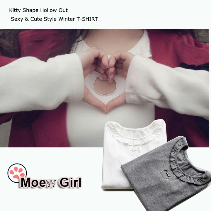 "Black Devil " Series Women's Cat Shape Chest Hollow Out Sexy Cute Tshirt Long Sleeve Shirt Tops Tee White & Grey
"Black Devil " Series Women's Cat Shape Chest Hollow Out Sexy Cute Tshirt Long Sleeve Shirt Tops Tee White & Grey