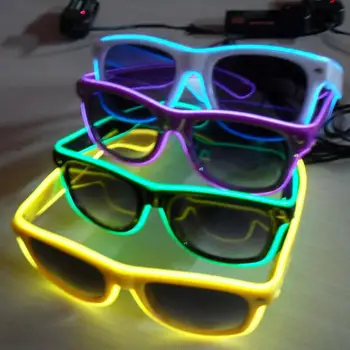 Simple el glasses El Wire Fashion Neon LED Light Up Shutter Shaped Glow Sun Glasses Rave Costume Party DJ Bright SunGlasses
Simple el glasses El Wire Fashion Neon LED Light Up Shutter Shaped Glow Sun Glasses Rave Costume Party DJ Bright SunGlasses