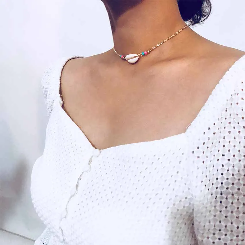 2019 New fashion Women Gold Chain Choker Beads shell Necklace Jewelry collana Bijoux Femme Joyas mujer Collier ras du cou
2019 New fashion Women Gold Chain Choker Beads shell Necklace Jewelry collana Bijoux Femme Joyas mujer Collier ras du cou
