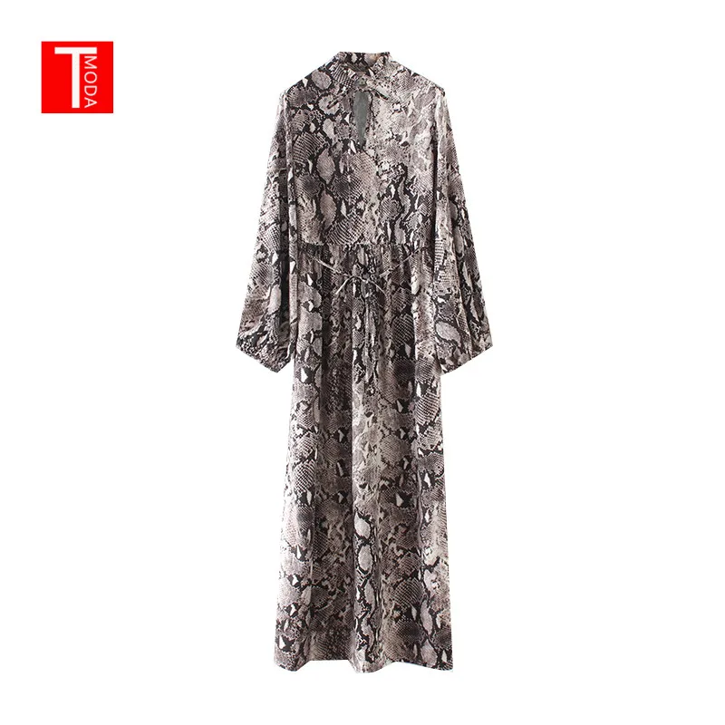 2019 Spring NEW Fashion Women Sexy Anke Skin Print Casual Slim Long Dress Female Pleated Ruffles Hem Split Vestidos Chic Dresses
2019 Spring NEW Fashion Women Sexy Anke Skin Print Casual Slim Long Dress Female Pleated Ruffles Hem Split Vestidos Chic Dresses