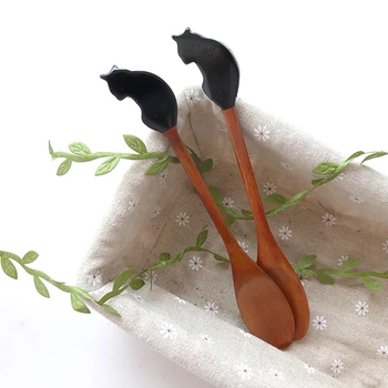 3PCS/lot 21*3CM creative Japan style black cat dessert spoon long handle wooden stirring spoon wood coffee spoons tableware gift
3PCS/lot 21*3CM creative Japan style black cat dessert spoon long handle wooden stirring spoon wood coffee spoons tableware gift