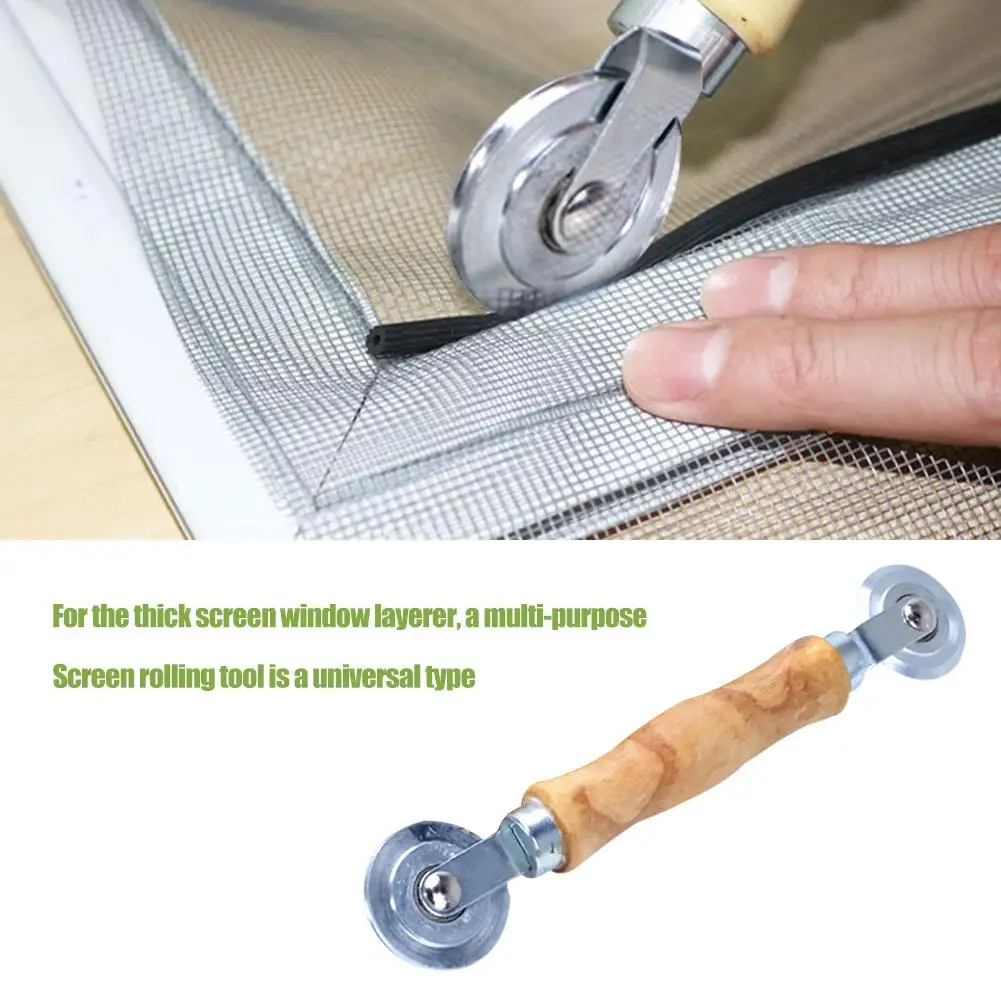 Screen Roller Household Tool Accessories Wooden Handle Steel Wheel Wire Mesh Rolling Tool For Installing Doors And Windows
Screen Roller Household Tool Accessories Wooden Handle Steel Wheel Wire Mesh Rolling Tool For Installing Doors And Windows