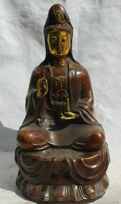Collectible bronze S1859 16" Chinese Bronze Gild seat Kwan-yin Guan Yin Boddhisattva Goddess Vase Statue B0403
Collectible bronze S1859 16" Chinese Bronze Gild seat Kwan-yin Guan Yin Boddhisattva Goddess Vase Statue B0403