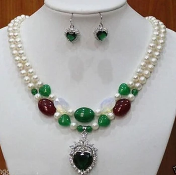 $wholesale_jewelry_wig$ Bride of the new fashion style two rows of pearl jade necklace earrings
$wholesale_jewelry_wig$ Bride of the new fashion style two rows of pearl jade necklace earrings