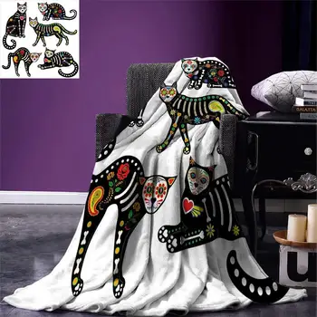 Sugar Skull Decor Throw Calavera Ornate Black Cats in Mexican Style Holiday the Day of the Dead Warm Microfiber Blanket
Sugar Skull Decor Throw Calavera Ornate Black Cats in Mexican Style Holiday the Day of the Dead Warm Microfiber Blanket