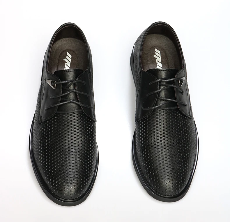 Plus size 38-47 Genuine Leather Shoes Men Oxford Breathable Hollow-out Dress Shoes Business Men Shoes Summer Formal Shoes 24