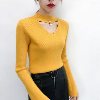 Women Sweater Hollow Neckline Flare Sleeve High Elastic Knitted Pullovers Sweater Winter Women Turtleneck Autumn Sweater Slim
Women Sweater Hollow Neckline Flare Sleeve High Elastic Knitted Pullovers Sweater Winter Women Turtleneck Autumn Sweater Slim